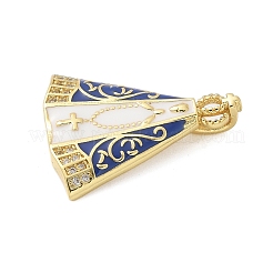 Brass Micro Pave Cubic Zirconia Pendants&nbsp;KK-P293-18G