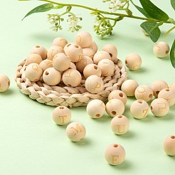 104Pcs 26 Style Unfinished Natural Wood European Beads&nbsp;WOOD-LS0001-03