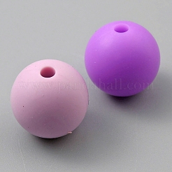 丸い食品グレードの環境に優しいシリコーンビーズセット  カラフル  12mm  穴：2mm  4色  5個/カラー  20個/セット&nbsp;SIL-WH0008-47A