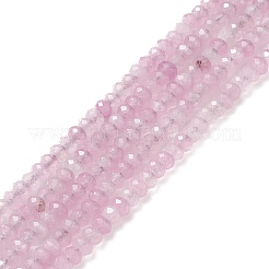 染め天然マレーシアジェイド翡翠ロンデルビーズ連売り  多面カット  フラミンゴ  4x2~3mm  穴：1mm  約115個/連  14インチ&nbsp;X-G-E316-2x4mm-46