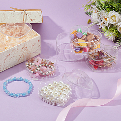 バレンタインデーのハート型アクリル収納ギフトボックス  結婚式のパーティー用品のギフト包装ケース  透明  7.6x8.5x3.9cm&nbsp;CON-WH0115-41