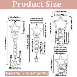 20Pcs 4 Styles Zinc Alloy Swivel Clasps&nbsp;FIND-SP0004-21