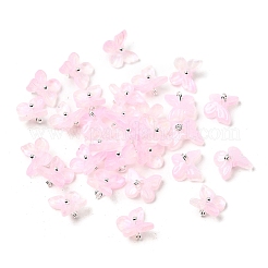 ガラスチャーム  蝶  プラチナトーンの真鍮ループとグリッターパウダー付き  グラデーションカラー  ミックスカラー  10x11x6mm  穴：1.2mm&nbsp;GLAA-G127-04