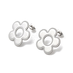 304ステンレススチールフラワースタッドピアス  ステンレス鋼色  20.5x21mm&nbsp;EJEW-F398-02P