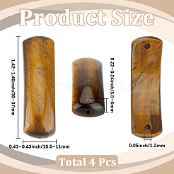 天然タイガーアイコネクターチャーム4個  カーブチューブへのリンク  36~37x10.5~11x5.5~6mm  穴：1.2mm&nbsp;G-SC0003-70A