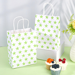 Kraft Paper Star Printed Bags with Handles&nbsp;ABAG-WH20013-08A