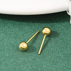 Brass Round Stud Earrings&nbsp;EJEW-C171-01B-G