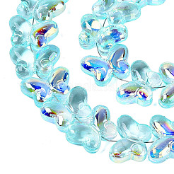 Baking Paint Electroplate Transparent Glass Beads Strands&nbsp;EGLA-Q136-03A-06