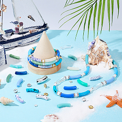 DIYジュエリー作成キット  アクリルビーズ入り  真鍮製ラインストーンスペーサービーズ  CCBプラスチックビーズ  DIYのジュエリーには  ミックスカラー  32x10x8mm  穴：1.8mm&nbsp;DIY-PH0030-91