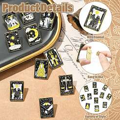 12Pcs Tarot Card Enamel Pins&nbsp;JEWB-CJZ0001-01G