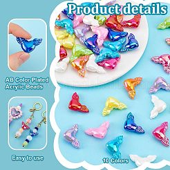 60Pcs 10 Colors AB Color Plated Acrylic Beads&nbsp;PACR-PH0001-11