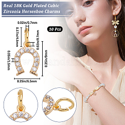 10Pcs Brass Micro Pave Clear Cubic Zirconia Charms&nbsp;KK-CN0002-85