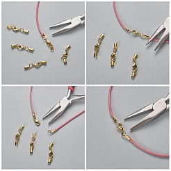 ブラスクリップはロブスタークロークラップで終わる  ジュエリーには素敵な  ミックスカラー  33x5mm  30セット / カラー  60セット /箱  梱包箱：6.4x6.3x2cm&nbsp;KK-YW0001-06