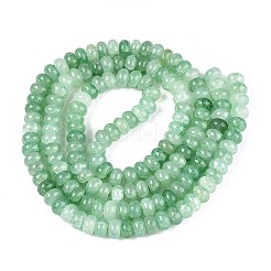 ガラスビーズ連売り  イミテーショングリーンアベンチュリン  ロンデル  染め  ミディアムアクアマリン  8~8.5x4.5~5mm  穴：1~1.2mm  約155~159個/連  30.12~31.30インチ（76.5~79.5cm）&nbsp;X-GLAA-N059-5x8mm-03