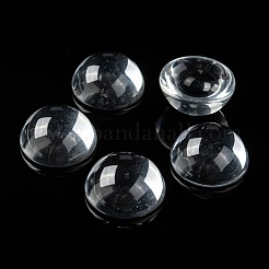 透明な半円形のガラスカボション  透明  30~31x14~15mm&nbsp;GGLA-R027-30mm