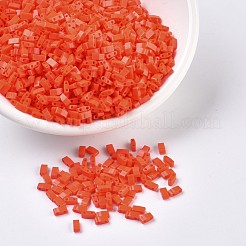 MIYUKIハーフティラビーズ  日本製シードビーズ  2の穴  （htl406)不透明なオレンジ  5x2.3x1.9mm  穴：0.8mm  約250PCS /ボトル  10 G /ボトル&nbsp;SEED-JP0008-HTL406