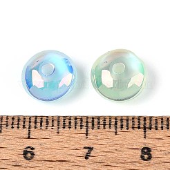 Uvメッキ樹脂ビーズ  模造キャットアイビーズ  虹色の  ロンデル  ミックスカラー  10x5.5mm  穴：1.8mm&nbsp;RESI-ZX018-19