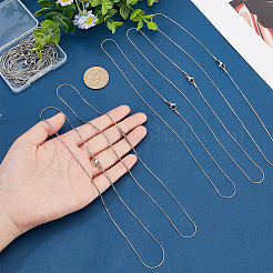 12Pcs 304 Stainless Steel Snake Chain Necklaces Set for Men Women&nbsp;STAS-PH0001-28P