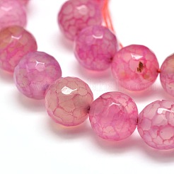 Dyed Natural Agate Faceted Round Beads Strands&nbsp;G-E268-02