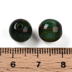 樹脂ビーズ  ラウンド  ツートン  グリーン  10mm  穴：2mm&nbsp;X1-RESI-YW0004-28B-08
