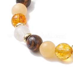 Natural & Synthetic Mixed Gemstone Round Beads Stretch Bracelets for Women&nbsp;BJEW-JB12631-06