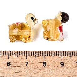 手作りランプワークビーズ連売り  花と亀  ライトカーキ  15~18x15~18x11~12.5mm  穴：1.2~1.8mm  約30~35個/連  15.35~17.52インチ（39~44.5cm）&nbsp;LAMP-N024-36E