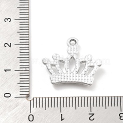 合金ラインストーンペンダント  UVメッキ  クラウン  プラチナ  18.5x20.5x3mm  穴：1.6mm&nbsp;FIND-U026-19P