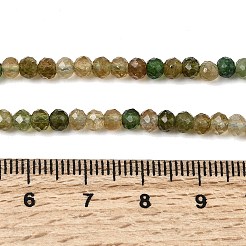 ナチュラルグリーントルマリンビーズ連売り  多面カット  ロンデル  4x3mm  穴：0.7mm  約124個/連  15.35''（39センチメートル）&nbsp;G-G294-C01-4x3mm