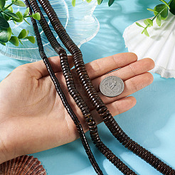 3連売り 3スタイル ココナッツビーズ連売り  フラットラウンド  ココナッツブラウン  5~10x3mm  穴：1~1.5mm  約109~111個/連  12.99''（33~33.8センチメートル）  1連/スタイル&nbsp;COCB-KS0001-01