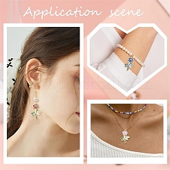 30本2色合金エナメルペンダント  花のチャーム  ミックスカラー  27.5x17.5x1mm  穴：1.8mm  15個/カラー&nbsp;ENAM-YW0008-78