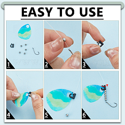 160個 2色 プラスチック クイックチェンジ スピナー クレビス  スピナーブレードのクイックスナップ  D字型  ミックスカラー  7x8x2.5mm  穴：0.9mm  80個/カラー&nbsp;FIND-FG0005-31