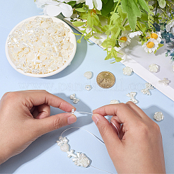 480 個 9 スタイル ABS プラスチック模造パールビーズ  混合図形  乳白色  9~15.5x9~18x4~6mm  穴：1~2mm&nbsp;OACR-SC0002-63