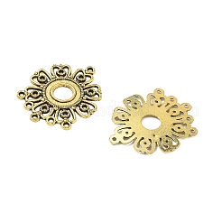 チベット風コネクター  カドミウムフリー＆ニッケルフリー＆鉛フリー  花  34.5x28x1.5mm  穴：1.5mm  穴：1.5mm  アンティーク黄金  34.5x28x1.5mm  穴：1.5mm&nbsp;TIBEP-EA541Y-AG-FF