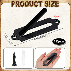 炭素鋼の動物の骨の壁掛けフック  ブラック  101x30.5x47.5mm  穴：4.5mm&nbsp;AJEW-WH0816-619EB