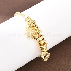 Brass Micro Pave Clear Cubic Zirconia European Beads Charm Bracelets&nbsp;BJEW-F528-04G