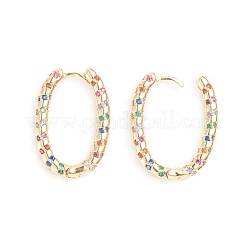 Brass Micro Pave Cubic Zirconia Huggie Hoop Earrings&nbsp;EJEW-G274-10G