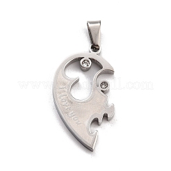 304 Stainless Steel Couple Pendants&nbsp;STAS-K235-07EBP