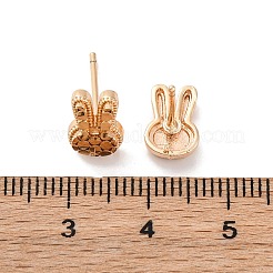 真鍮製スタンドピアス  兎  18KGP本金メッキ  10.5x7mm&nbsp;EJEW-D288-12G