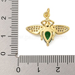 Rack Plating Brass Micro Pave Cubic Zirconia Pendants&nbsp;KK-C074-52G