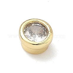 Flat Round Brass Micro Pave Cubic Zirconia Cabochons&nbsp;KK-P345-13G-A02