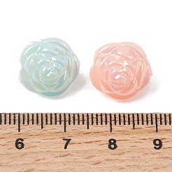 UVメッキ不透明アクリルビーズ  花  ABカラーメッキ  ミックスカラー  13.5x11mm  穴：1.5mm  約695個/500g&nbsp;OACR-G058-17A