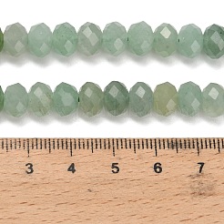 天然石グリーンアベンチュリンビーズ連売り  多面カット  ロンデル  8x5.5mm  穴：1.2mm  約69個/連  15.16''（38.5センチメートル）&nbsp;G-Z111-A04-01