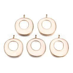合金エナメルチャーム  ドーナツ  ライトゴールド  古いレース  29x24x2.5mm  穴：2mm&nbsp;PALLOY-T056-40I