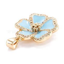 Real 18K Gold Plated Brass Micro Pave Clear Cubic Zirconia Beads Pendants&nbsp;ZIRC-M114-32G-D