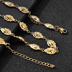 304 Stainless Steel Ladybug Link Chain Necklaces for Women Men&nbsp;NJEW-K249-21B-G