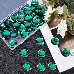 自己粘着アクリルラインストーンステッカー  DIYの装飾や工芸品  多面カット  半円  グリーン  30x6mm  50個/箱&nbsp;DIY-FG0001-23G