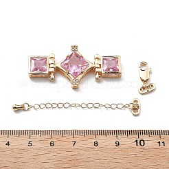 Brass & Cubic Zirconia & Glass Watch Band Clasps&nbsp;LS-KK-G523-03G-02