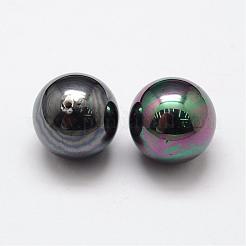 シェルパールビーズ  グレードA  ラウンド  片穴  ブラック  10mm  穴：1.2mm&nbsp;BSHE-L031-02-10mm