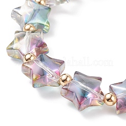 Glass Star Beaded Stretch Bracelet for Women&nbsp;BJEW-JB08273