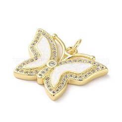 Brass Micro Pave Clear Cubic Zirconia Pendants&nbsp;KK-C045-03A-G